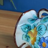 Handled vase with multicolored floral decoration, Cerart Monaco, numbered 12.5cm