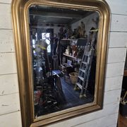 Miroir style Louis Philippe doré,  100×74cm