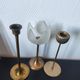 Vintage brass candlestick trio