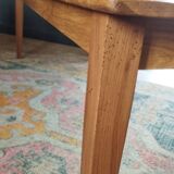Solid oak farmhouse table, gilded and patinated, two drawers, 260 x 100 cm