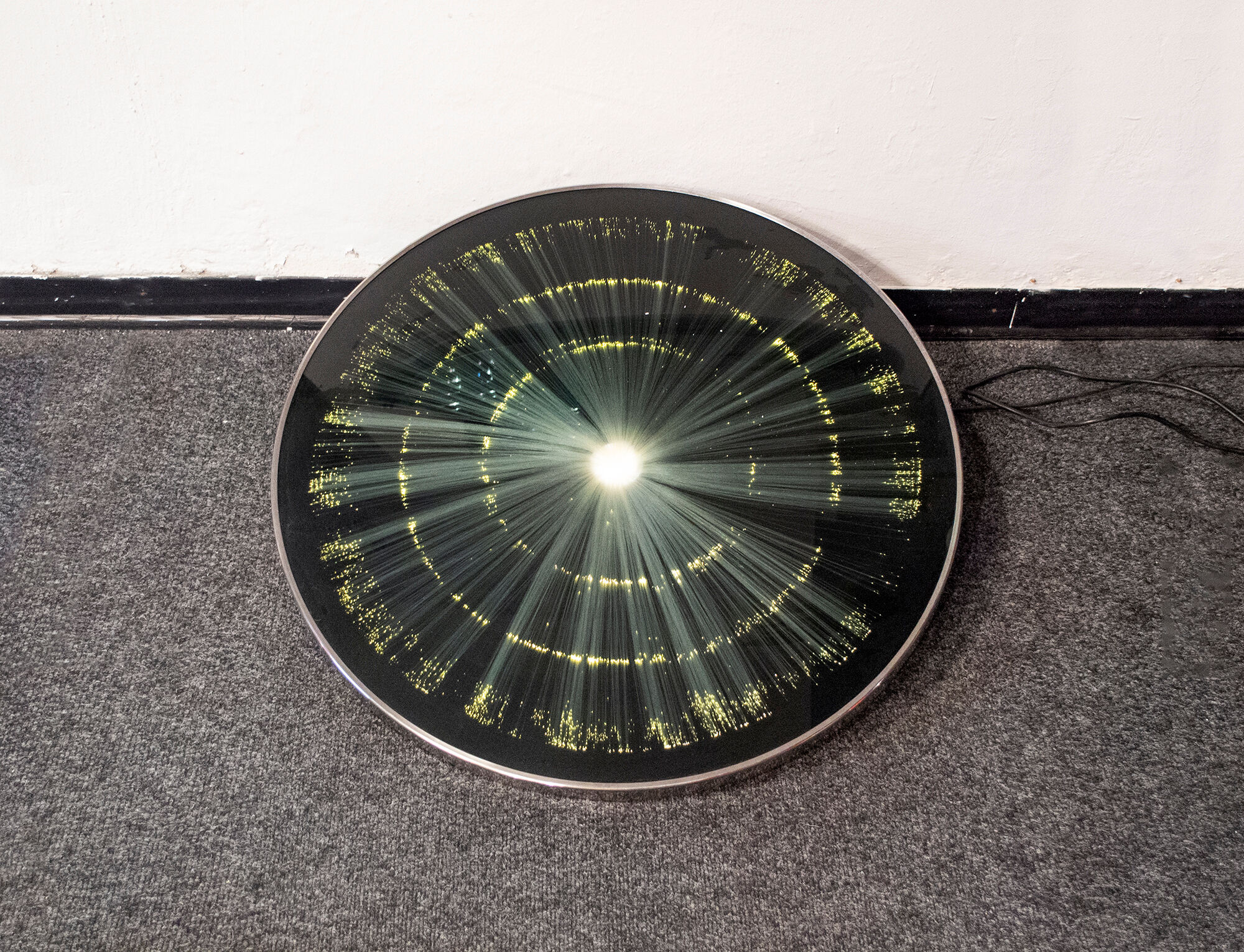 Fiber optic lamp that changes color in psychedelic kinetic style Italy 70s