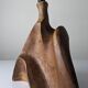 Sculptural table lamp in carved olive wood, organic modern 1970s