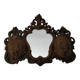 Ancien Miroir Mural Vintage Avec Rangement Imitation Bois