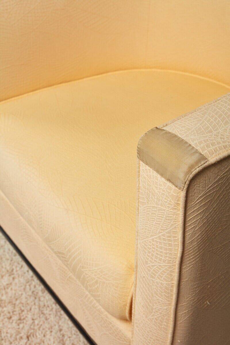 Pair of Art Deco First Time armchairs 1930 cream fabric on wooden structure