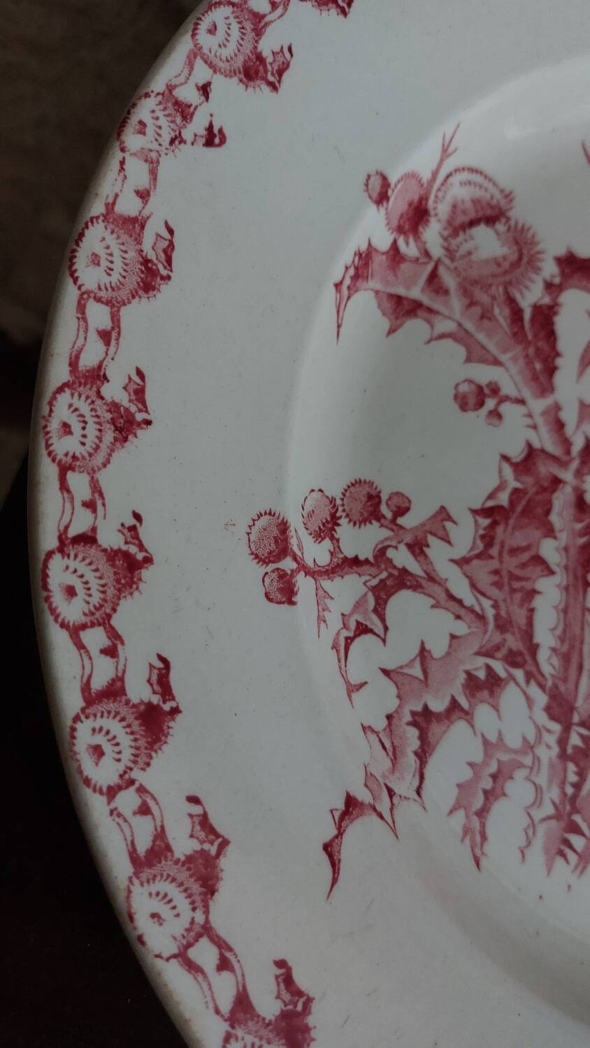 Gien opaque porcelain dish, Chardons service