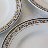 Set of 6 dinner plates, Digoin Sarreguemines, Valence model
