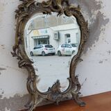 Beveled mirror in bronze louis XV 19th