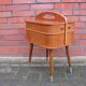 Mid century sewing box with / side table. asystent teak 1960/70s