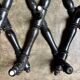 Napoleon III hinged wall-mounted coat rack in black wood