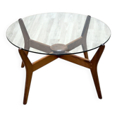 Table basse Lebus en teck et verre