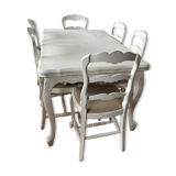 Table de salle à manger et 6 chaises en chêne cérusé