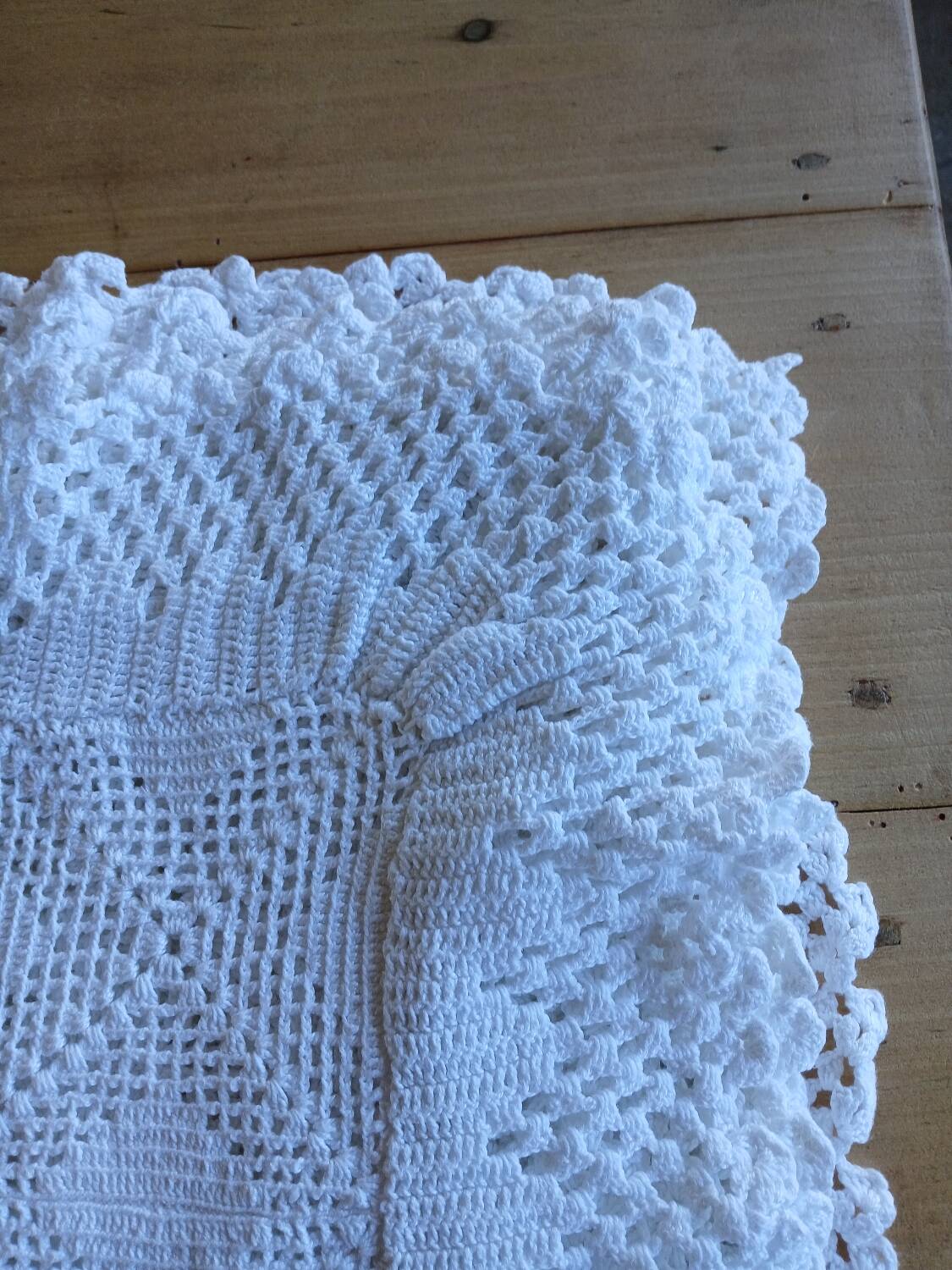Handmade crochet antique bedspread