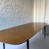 Table à manger frêne massif & laiton 1960
