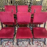 Suite de 6 chaises piètement X chêne
