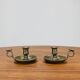 Pair of vintage brass cellar rat candlesticks