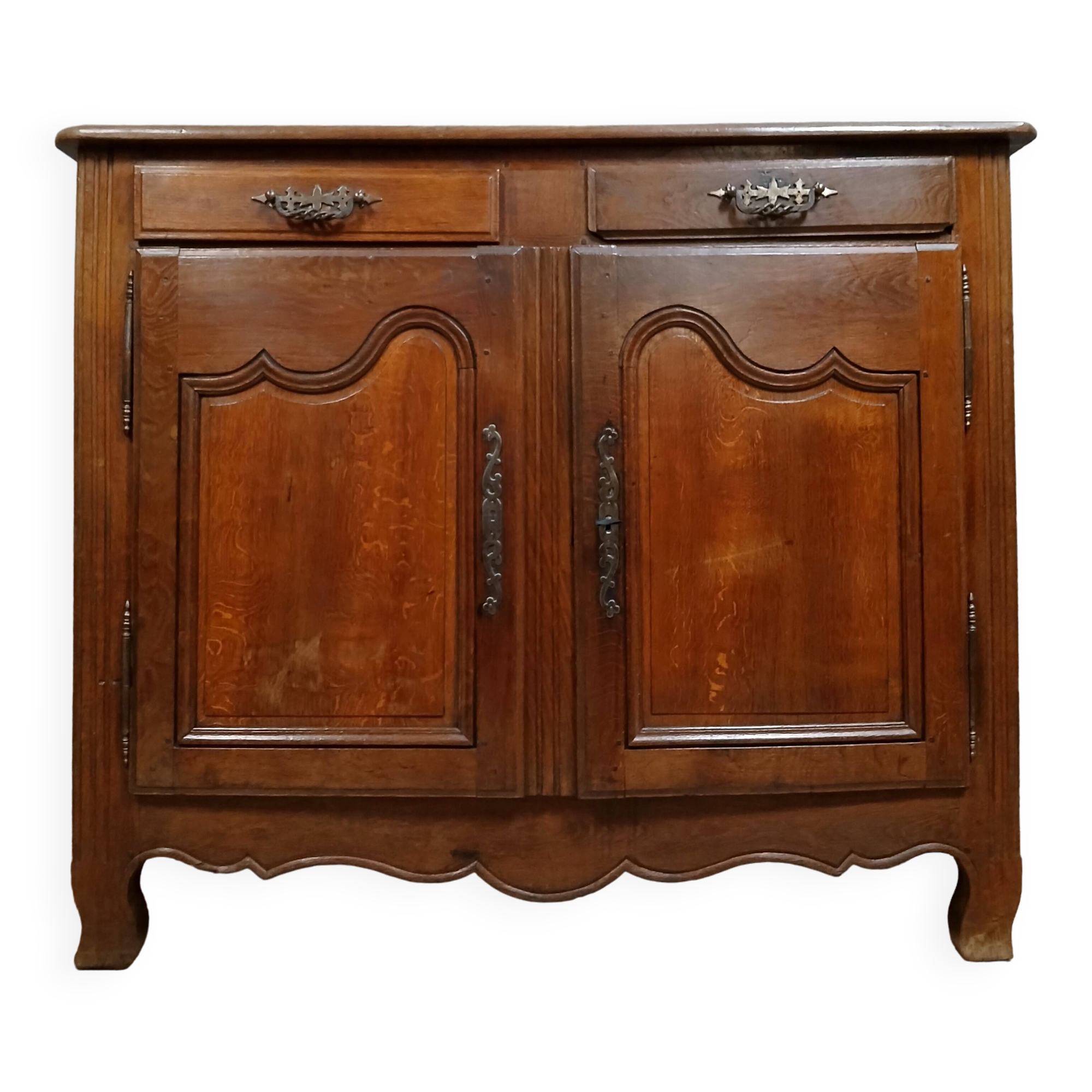 Rustic louis xv period sideboard in oak and poplar circa 1750