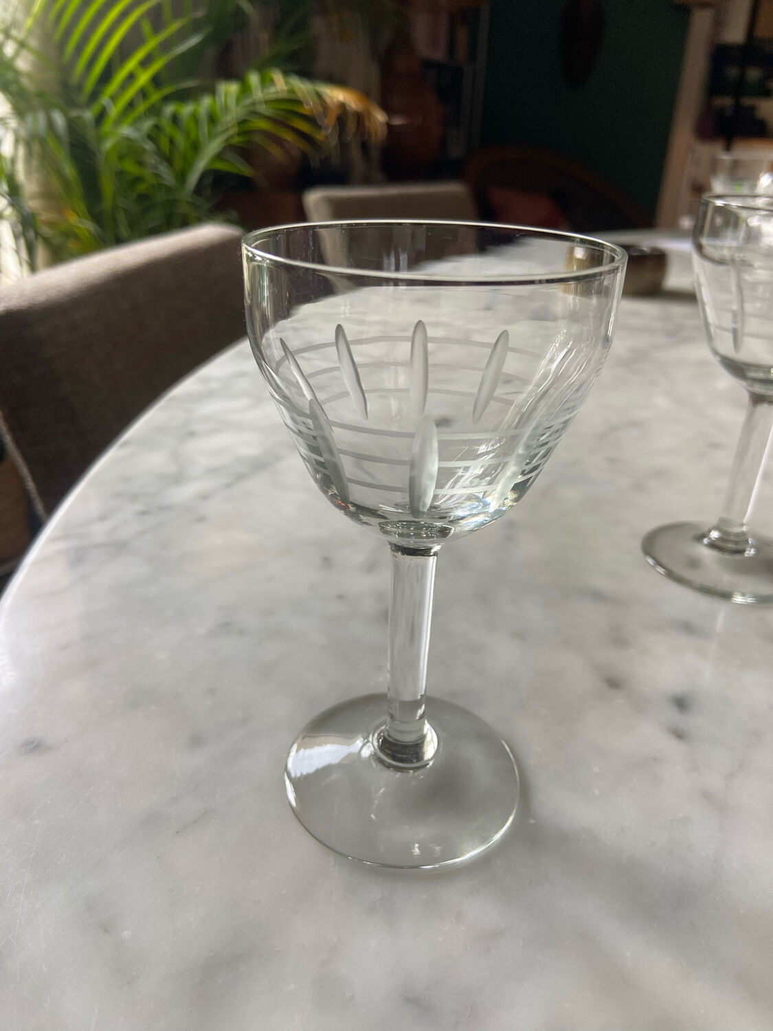Set of 10 Deco art wine glasses
