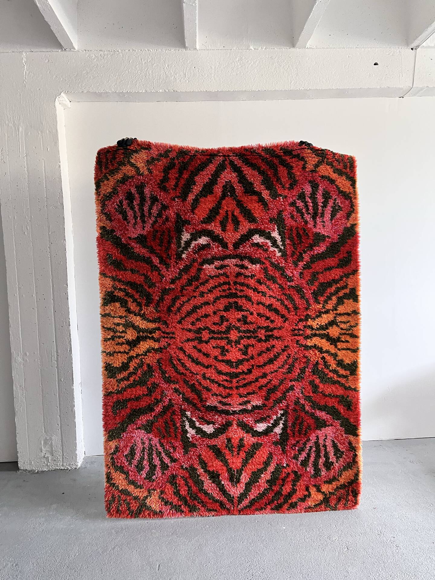 Rare Scandinavian Rya Rug, 1970’s, Space Age, Sweden