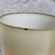 Vintage enamelled stoneware lamp with silk lampshade