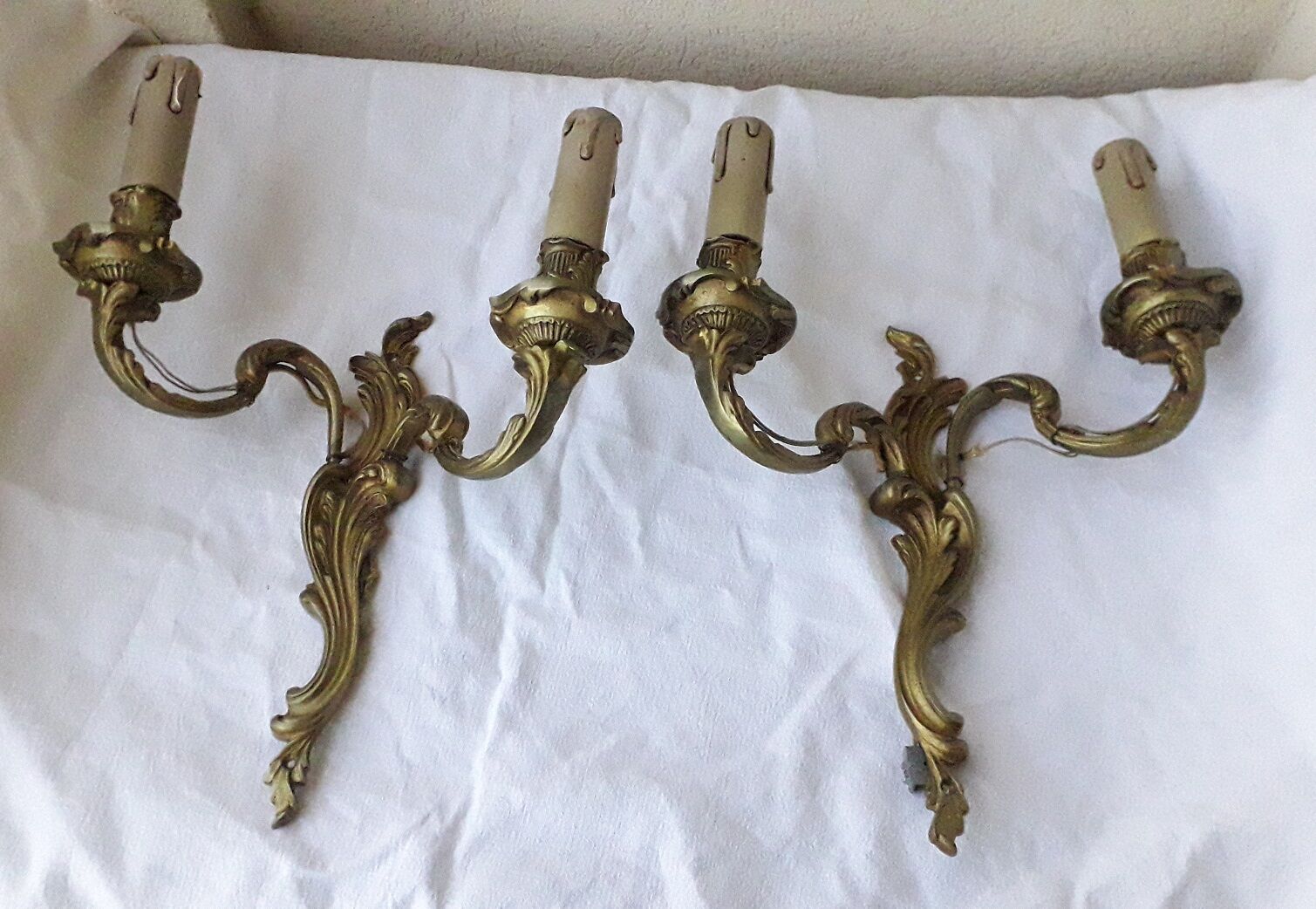 Paire d'appliques bronze