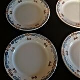 Série de six assiettes plates en faïence BV céramique Sud Est