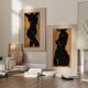 Paire d’estampes, art mural silhouette féminine. Lot de deux, 50x70cm