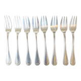 8 fourchettes à poisson dépareillés, métal argenté