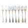 8 mismatched fish forks, silver metal