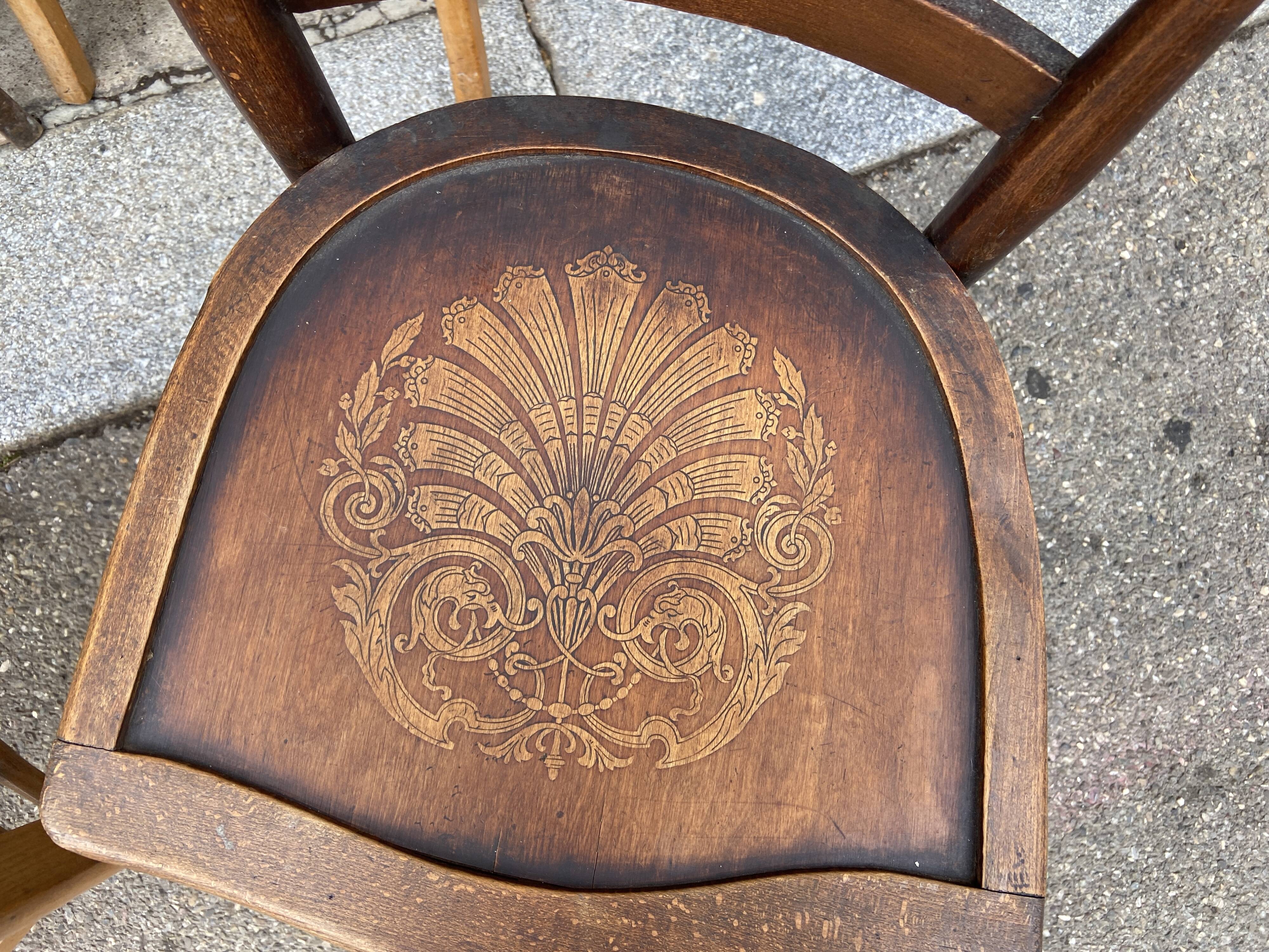 4 vintage mismatched coffee bistro chairs