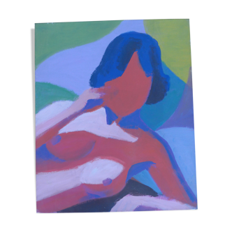 Toile de femme non signé