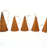 Suspensions coniques par ES Horn Aalestrup, 1970, ensemble (5)