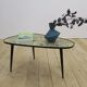 Low mid-century coffee table in formica and wood, Germany 1970.