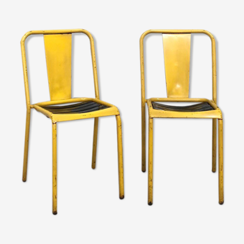 Pair of Tolix T4 chairs, circa 1950