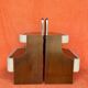 SET OF 2 VINTAGE 1970S NIGHTSTANDS/SOFA ENDS IN WOOD AND FABRIC