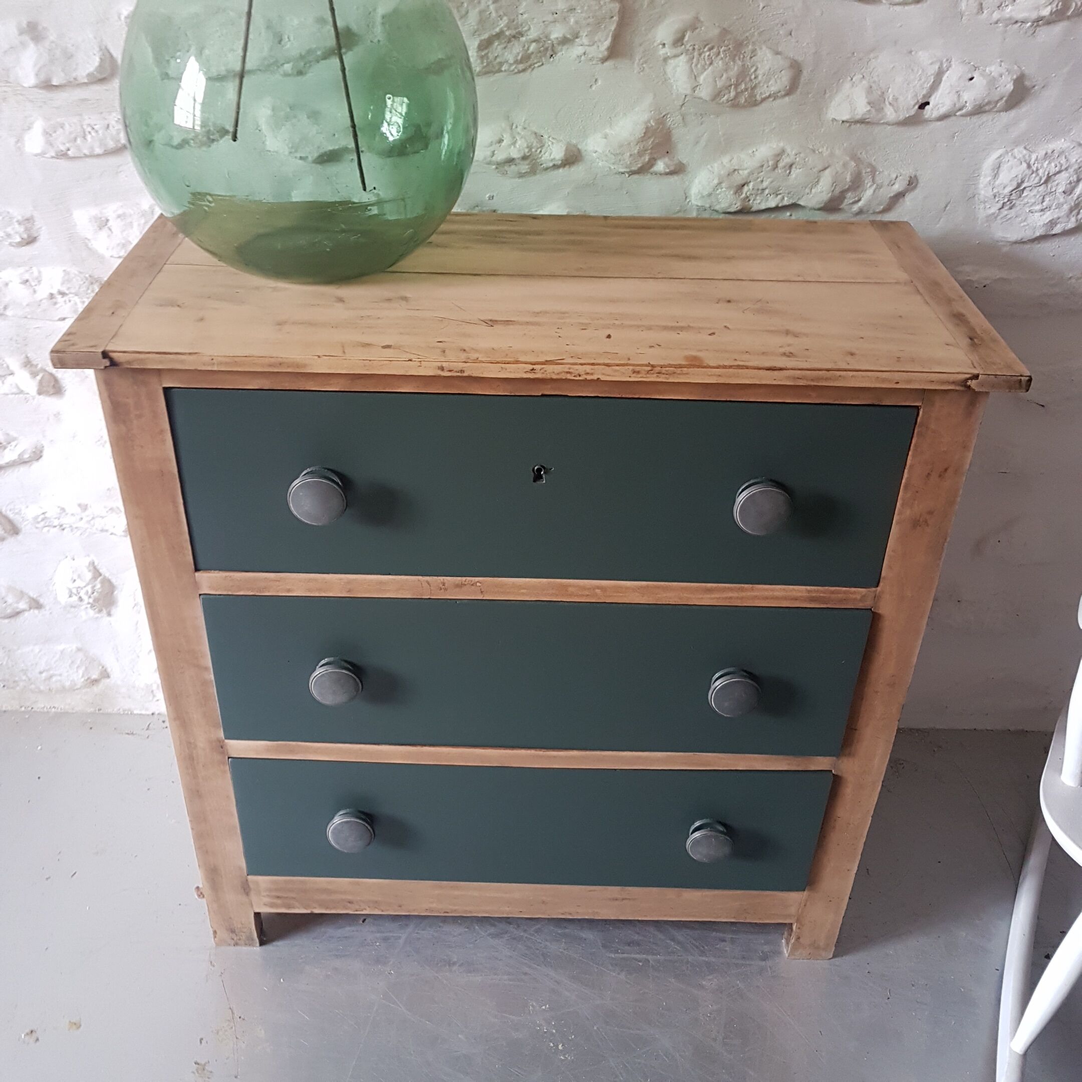Vintage wood and green dresser