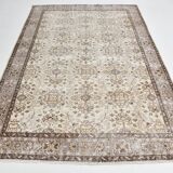 Vintage Brown & Beige Floral Bordered Rug, 184x268Cm