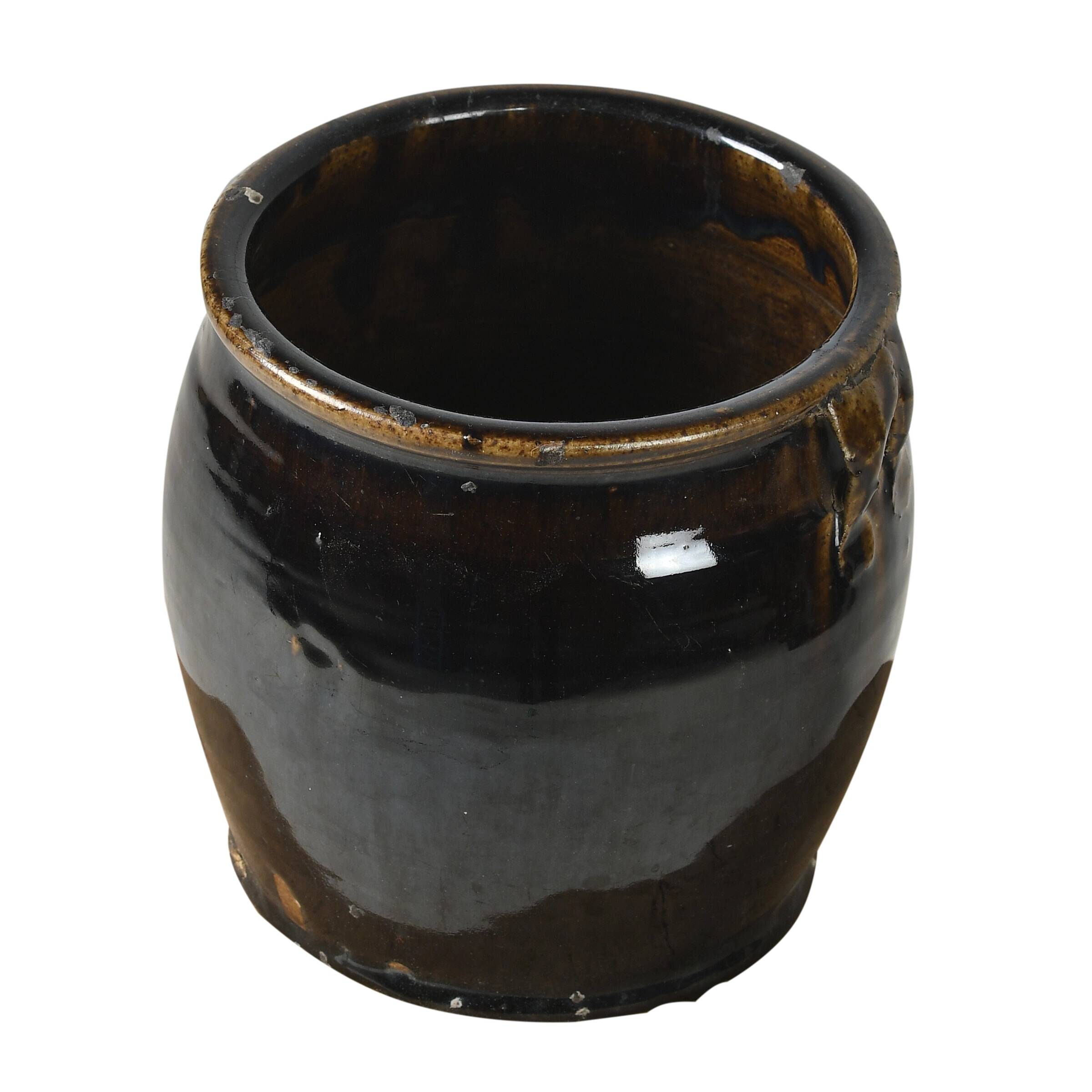 Hú - Black enamelled Chinese confit pot no. 1