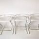 Set of three white and chrome bar stools by Thema Italy to the 1970s