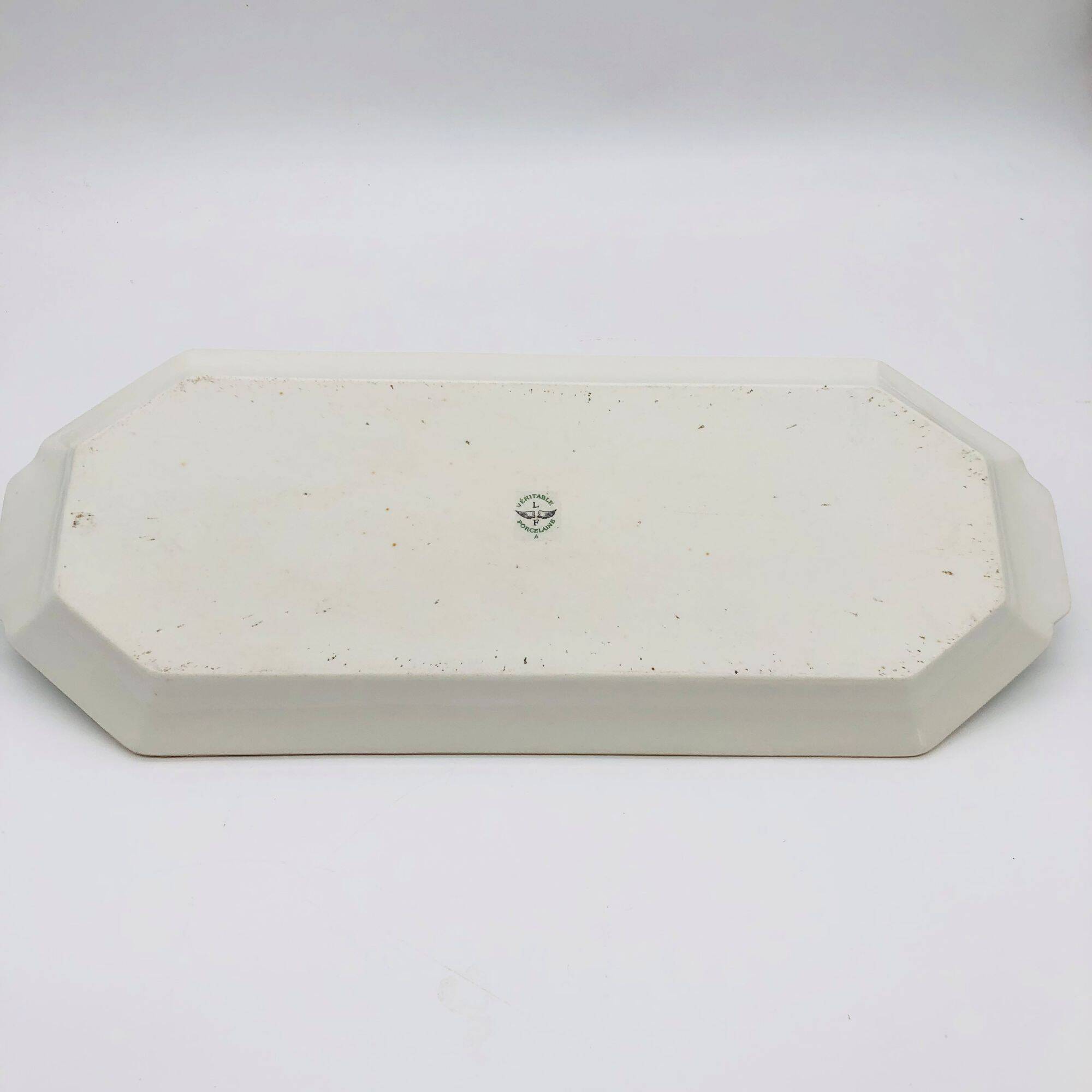 Cake Dish. Signed LF Genuine Porcelain.