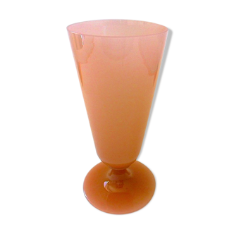 Ancient conical vase on pink soapy opaline feet