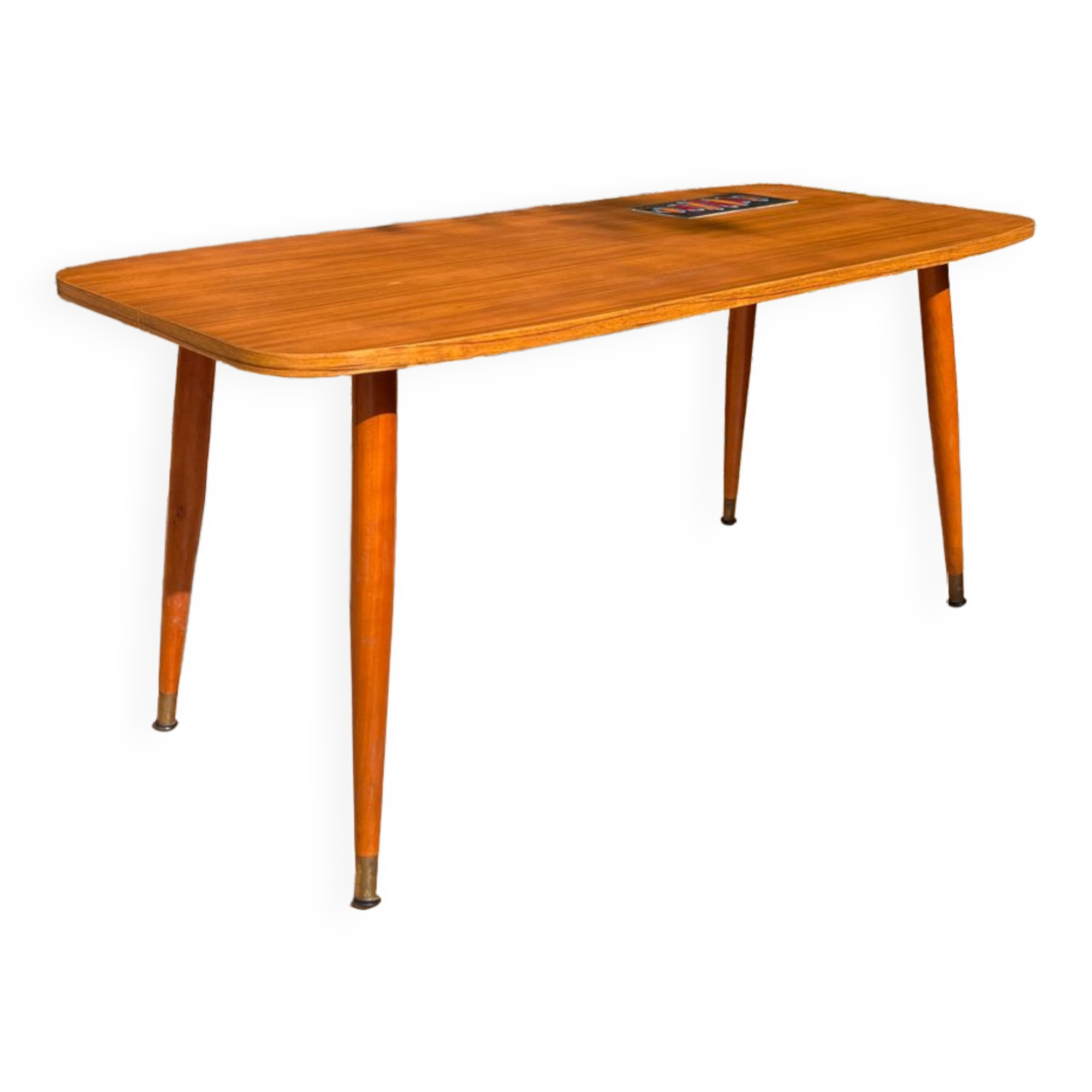 Scandinavian coffee table 1960 wood and ceramic