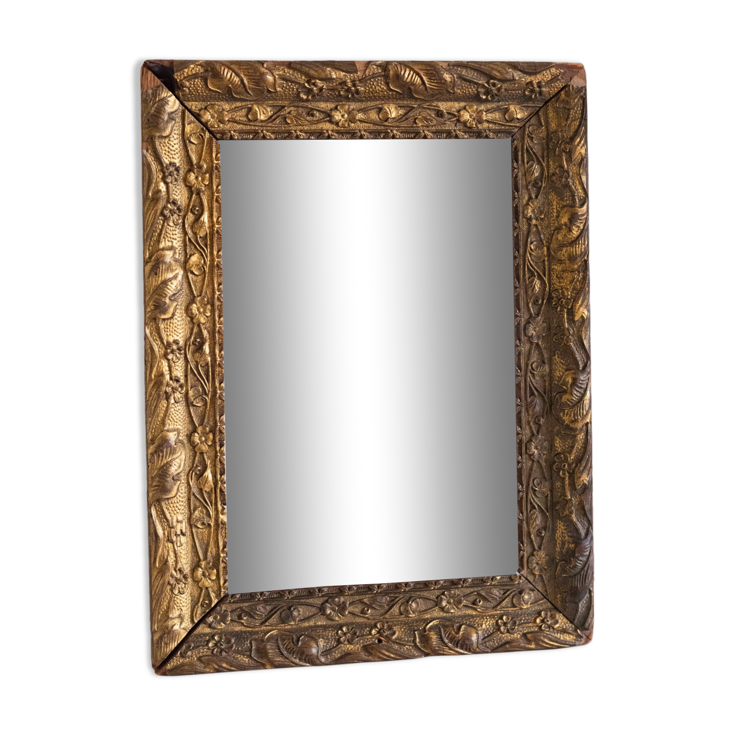 Antique mirror in gilded wood