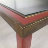 Table basse laiton verre