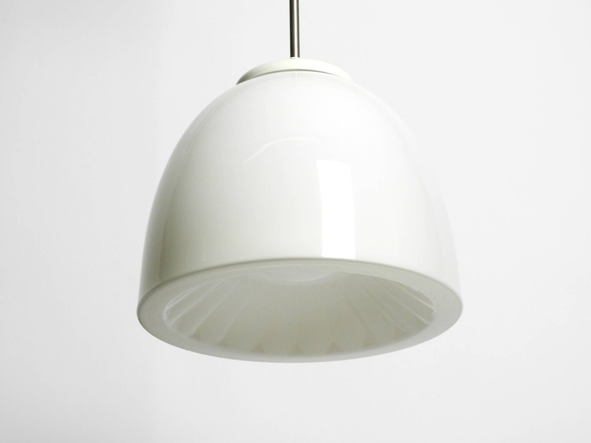 Beautiful large original Mid Century Bauhaus opal glass ceiling lamp