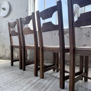 Set 4 chaises rustiques chêne De puydt, Belgique 1970
