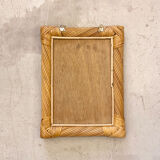 Rectangular mirror in rattan and vintage bamboo 30x40cm