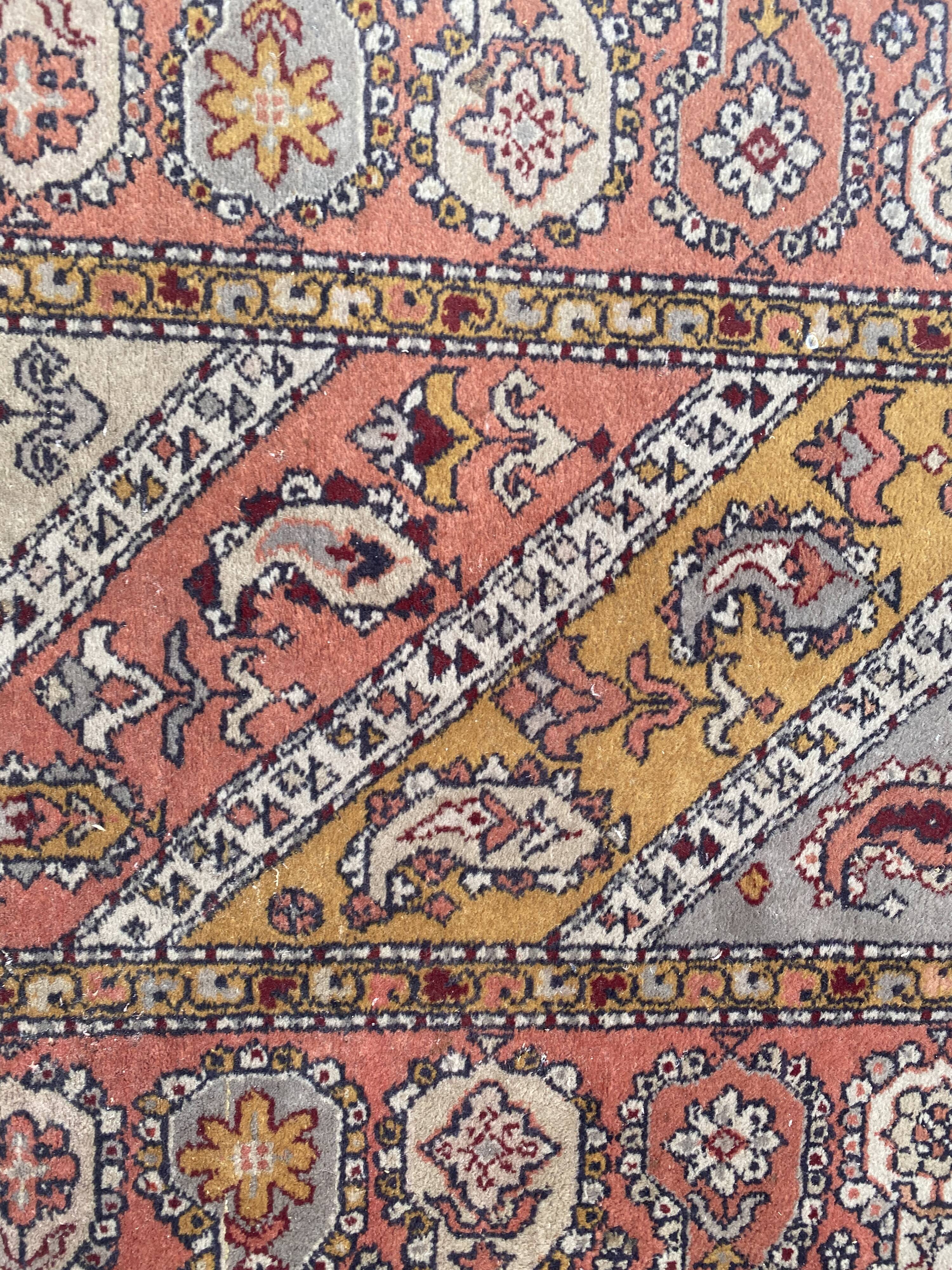 Vintage sinkiang carpet for handmade corridor 90x358 cm
