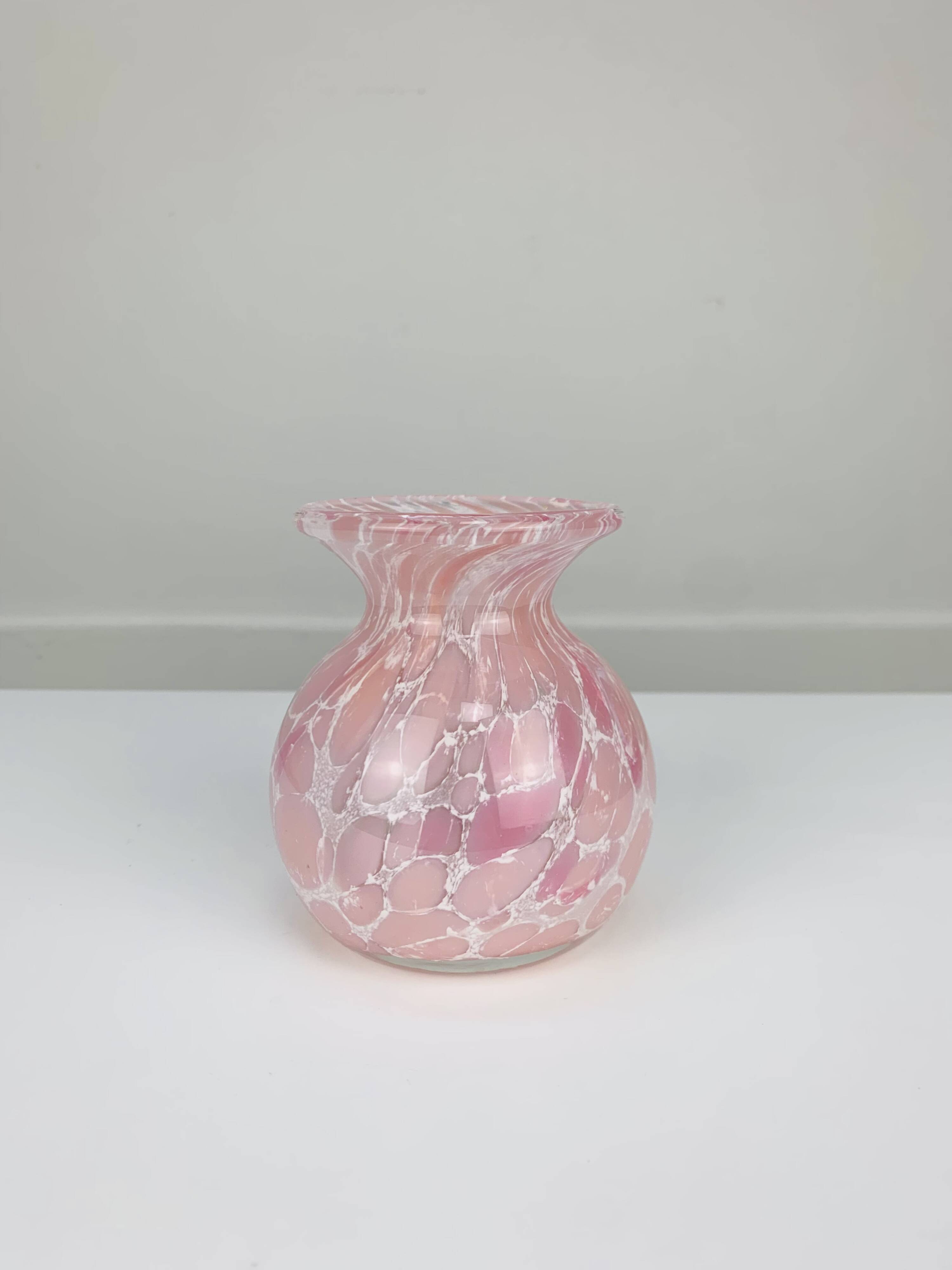 La Rochère pink blown glass vase, vintage