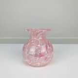 La Rochère pink blown glass vase, vintage