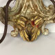 Pair of wall has 2 light wooden carved and patinated flowers decoration